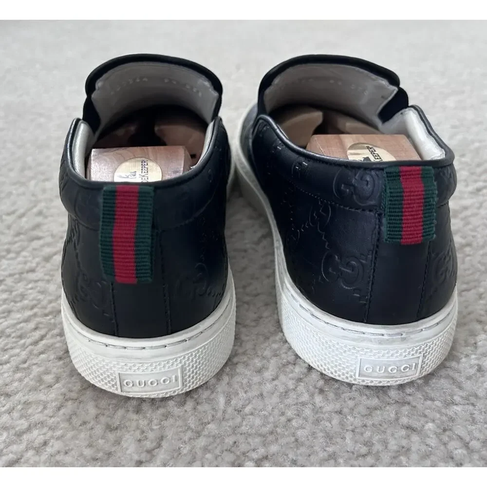 Authentic Gucci Signature Guccissima Leather Slip-On 407364 GG 9.5 (US 10.5)